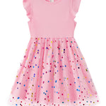 PATPAT Toddler Tutu Dress Girls Ruffle Tulle Pink Dresses Cute Summer Party Princess Sundress 4-5 Years