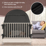 BORNA Pop Up Baby Sleeping Pod Tent, Full Size Crib and Pack N Play Travel Crib Blackout Cover, Breathable Sleep Tent Blocks 96%+ Light for Baby Best Sleeping and Napping