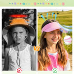 Century Star UPF 50+ Kids Visor Sun Hat Adjustable Girls High Ponytail Tennis Hat Sports Boys Running Golf Visor Cap 1Pc Pink 6-12T