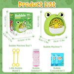 Getatoy Frog Bubble Machine Toys for Kids 3-8 Years Old: Bubble Blower Maker with 2 Solutions, Outdoor Party Toy, Birthday Gift for 3 4 5 6 7 8 Year Old Girls Boys