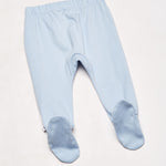 HonestBaby 3-Pack Organic Cotton Footed Harem Pants, Blue Painted Buffalo Check, Preemie