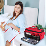 Mancro First Aid Bags Empty, Medical Travel Bag with Multi Pockets, Pill Bottle Organizer for Travel, Home Storage, Trauma Bag for EMT, Nurses, Doctor, Emergency Bag for Medicine, Medical Supplies