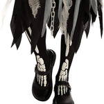 Spooktacular Creations Girl Grim Reaper Costume with Gloves and Tights Glow in the Dark, Scary Halloween Costume for Dress Up Party-XL(12-14yr)