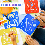 24 Pieces Painting Stencil Templates for Kids, 6 Inches Drawing Stencils Chalk Stencils, Plastic Drawing Washable Template for Kids Toddlers Preschooler