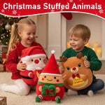 Christmas Reindeer Stuffed Animal, Cute Santa Stuffed Reindeer Plush Toys Decoration, Soft Christmas Deer stuffy Gifts for Kids Girls Baby Teens, Xmas Deer Plush Elk Pillow Home Party Decor