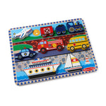 Melissa & Doug Vehicles Wooden Chunky Puzzle (9 pcs), Educational Screen Free Activity for Toddler, Preschoolers And Kids Ages 2+- FSC Certified