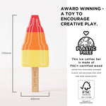Le Toy Van Honeybake Collection Ice Lollies Set Premium Wooden Toys for Kids Ages 3 Years & Up (TV284)