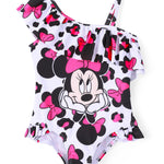 Disney Mickey and Friends Girls One Piece Swimsuits Minnie Mouse Bathing Suit UPF 50 Beach Sport Swimwear Black for Toddler 3 Years