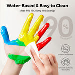 Jar Melo Washable Finger Paints for Toddlers, 7 Colors Large Capacity (2.1fl oz), Non Toxic Baby Paint for Hand and Feet, Safe Art Supplies, Preschool Learning Gifts for Kids Age 2+