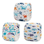 Babygoal Baby Swim Diapers 3 Pack for 0-8 Months Infant Girls and Boys, Reusable Adjustable Washable for Swimming Lessons-Crab,Shark