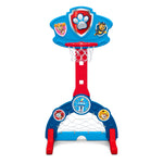 Delta Children PAW Patrol 4-in-1 Sports Center – Adjustable Easy Score Basketball Hoop, Soccer/Hockey Net and Golf Game, Blue