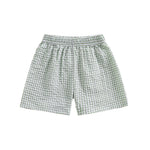 Kids Toddler Boys Girls Gingham Shorts Elastic Waist Plaid Loose Baggy Boxer Casual Summer Beach Bottoms (Green, 9-12 Months)