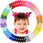 2" Baby Hair Clips Fully Lined Bows Tiny Alligator Clips for Infants and Toddlers in Pairs