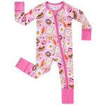 pureborn Baby Girls Sleeper Viscose from Bamboo Pajamas 2-Way Zipper Snug Fit Sleepwear Breakfast 6-12 Months