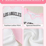 Kucnuzki Little Girls Clothes 6 7 Year Old Girl Clothes Long Sleeve T-Shirt Fall Tops New York T Shirt High Waist Long Pants Pink Cargo Pants Kids Clothing