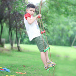 Rainbow Craft 6.6FT Climbing Rope Ladder Ninja Ladder for Kids - Kids Ninja Warrior Obstacle Course Accessories - Ninja Warrior Slackline Ladder, Playground Ninja Obstacles Swing Rope Ladder