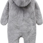Newborn Baby Jumpsuit Hooded Fleece Rompers Long Sleeve Onesies Outwear Outfits