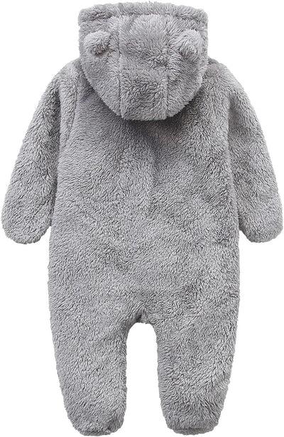 Newborn Baby Jumpsuit Hooded Fleece Rompers Long Sleeve Onesies Outwear Outfits
