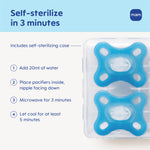 MAM Comfort Baby Pacifiers 0-3 Months Newborns, Lightweight One-Piece Full Silicone Binky, BPA-Free Nipple, Easy to Clean Pacifier, Best for Breastfed Babies, 2 Count, Sterilizer Case, Made in Europe