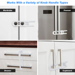Vmaisi 10 Pack Baby Sliding Cabinet Locks - Adjustable U Shaped Child Safety Locks,Childproof Latches for Kitchen Bathroom Storage Cupboards Doors, Handles and Knobs White (10)