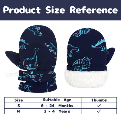 Olreco Toddler Snow Mittens Toddler Mittens Baby Gloves Toddlers Waterproof Mitten Baby Mitten 12-18 Months Babies Winter Glove
