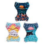 ALVABABY Large Cloth Swim Diaper 3pcs Baby/Toddler/Infant Snap Reusable Adjustable Swimming Diaper Baby Boy and Girl 3ZSWY28