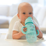 Dr. Brown's Wide-Neck Sippy Straw Bottle with Handles, Green, 9oz/270ml, 1-Pack