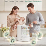 SIJING Bottle Washer Pro, Baby Bottle Washer, Bottle Sterilizer and Dryer, All-in-One Bottle Washer with Visible Glass Chamber, 40-Jet Deep Cleaning, Fits Pump Parts and Baby Essentials