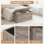 RALGEND Toy Chest, 31.5" Storage Chest with Metal Hinge and Pull Handles, Wooden Storage Bench, Toy Box for Living Room, Bedroom, Entrance, Greige