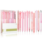 Mr. Pen- Pink Gel Pens Set, 12 Pack, Black Ink Cute Writing Pens with 1 Aesthetic Highlighter, 0.5 mm Fine Point, Smooth Gel Pens for Journaling, Aesthetic Girly Stationery, School & Office Supplies