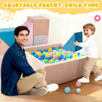 Jadoxy Modular Kids Play Couch Furniture with Ball Pit Toddlers Couch Inspiring Child Creativity Children Building Fort Foam Sofa for Playroom Bedroom,Pink