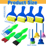 YGDZ Kids Paint Brushes, 12 Pack Washable Painting Brushes for Toddlers Kids Early Learning Toys Foam Roller Sponge Arts Crafts Gift