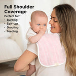 5-Pack Muslin Burp Cloths Baby Boy, Girl - Very Absorbent Baby Burp Cloth Rags, 8-Layers Viscose Derived from Bamboo Cotton Muslin Towel, Super Soft Spit Up Rags, No Shrink Washcloths (Sweet Charm)