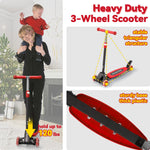Scooter for Kids 3-7, 3 Wheel Scooters for Boy Girl Toddler Heavy Duty, Kick Scooter with Lean-to-Steer LED Wheels, 4 Adjustable Handlebar, Wide Deck, Safe Metal Rear Brake, 120 lb Capacity,Child Gift
