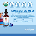 MARYRUTH'S Organics Kids Probiotic Liquid Drops | USDA Organic Probiotics for Digestive Health | Ages 4+ Gut Health & Immune Support Supplement | Overall Health | Vegan | Non-GMO | 1 Fl Oz