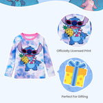 Disney Lilo & Stitch Baby Boys Rash Guard Shirt Long Compression Swim Shirts Summer Fishing Shirt UPF 50+UV Protection Bathing Suit Surf Swimsuit Kids Swimming Top Child Purple Water Shirts 2 Years
