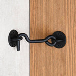 Raswik 4” Privacy Hook and Eye Gate Door Latch Easy Lock for Sliding Barn Doors, Black