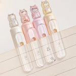 MOZXIRZ 4 Pcs Cute Retractable Pens Cat Gel Pens Gliiter Aesthetic Pen 0.5mm Fine Point Black Ink Smooth Writing Kawaii Cartoon Kitty Pen for Women Girls Office School Supplies (4Pcs Gliiter Cat)