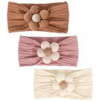 3 Pcs Baby Flower Headbands Baby Girls Nylon Headband Soft Hairbands Hair Accessories for Newborn Infant Toddler Kids (Beige Pink Khaki)