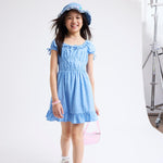 The Children's Place,Girls,Casual Ruffle Dress,Short SleevePearl Blue,X-Large