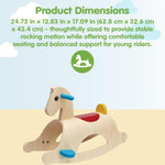 PlanToys® Classic Wooden Palomino Rocking Horse for Toddlers | Eco-Friendly Montessori Ride-On Toy for Balance, Strength & Coordination | Sustainable Rubberwood Construction