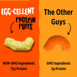 Todd's Better Snacks Egg-Cellent Protein Puffs, Variety Pack, 2.5 Oz (Pack of 4), Made with Egg Whites, 12g Protein, Gluten Free Healthy Snack