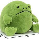 Jellycat Ricky Rain Frog Stuffed Animal, Medium 7 inches - Amphibian Plush Toy - Classic Children's Gift