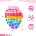 Bubble Fidget Sensory Toys,Cute Push Silicone Squeeze Toy for Autism Anxiety Stress Relief Small Strawberry Toddler Fidgets Party Travel Office Classroom Gifts for Kids Girl Boy Adults