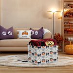 Large Halloween Themed Candy Gift Basket for KidsTrick or Treat Storage Bin Girls Boys Room Décor (Bohemian Bowknot Pumpkin Ghost)