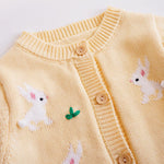 chengchuang Baby Toddler Girls Cardigan Sweater Knit Chunky Crewneck Long Sleeve Open Front Sweater Coat Fall Winter Clothes D-Yellow