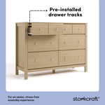 Storkcraft Horizon 6 Drawer Dresser (Driftwood) – GREENGUARD Gold Certified Dresser for Nursery & Kids’ Room, Modern Storage with Interlocking Drawer System