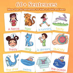 Alened Phonics Flash Cards Sentence Building for Kids, Learn to Read Sight Words Phonics Flashcads, Special Education Homeschool Classroom Supplies