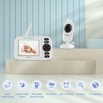OKAIDI Baby Monitor with Camera and Audio, 3.2" IPS Screen Video Baby Monitor, 1000ft Transmission Range Baby Monitor Camera, Baby Monitor No WiFi, Infrared Night Vision, VOX Mode, Powerful Battery