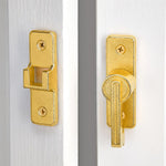 Wocoe 3 Packs Barn Door Latches,Gold 180 Degree Gate Lock,Zinc Alloy Right Angle Door Lock Latch,Flip Gate Latches Hardware,Door Security Sliding Door Latch Lock for Cabinets